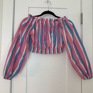 STAUD Cropped Over the Shoulder Top Size XS